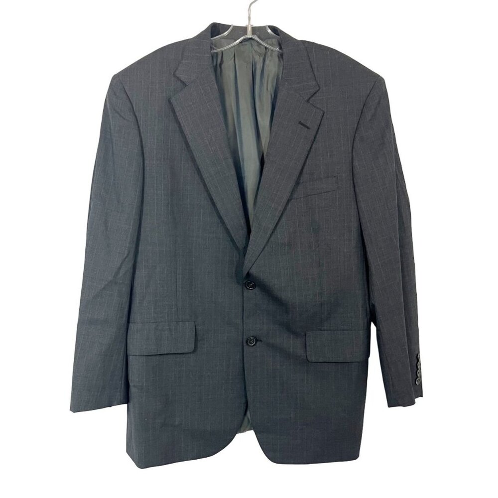 Brooks Brothers Brooksease Gray Pin Striped Wool Sport Coat Blazer - Size 41R